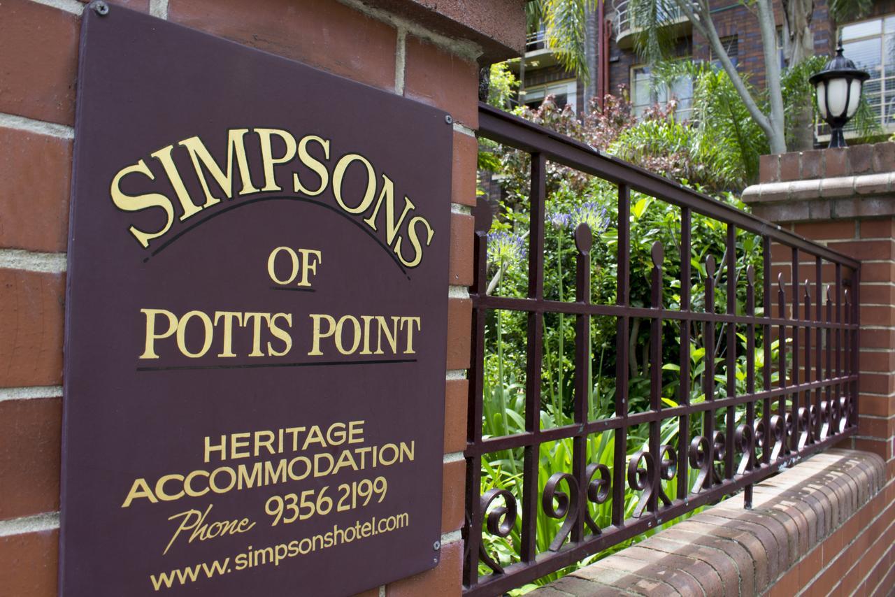 Simpsons Of Potts Point Hotel Sidney Exterior foto